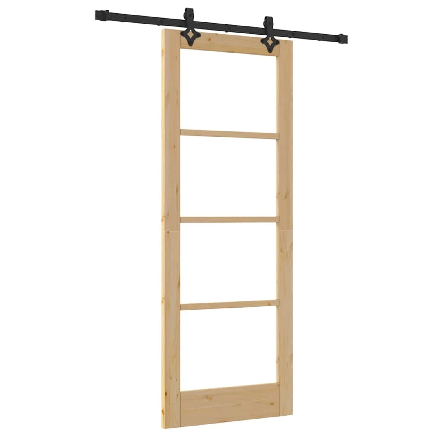 vidaXL Schiebetür Braun 78 x 202 cm Holz und Metall 3332271 günstig online kaufen