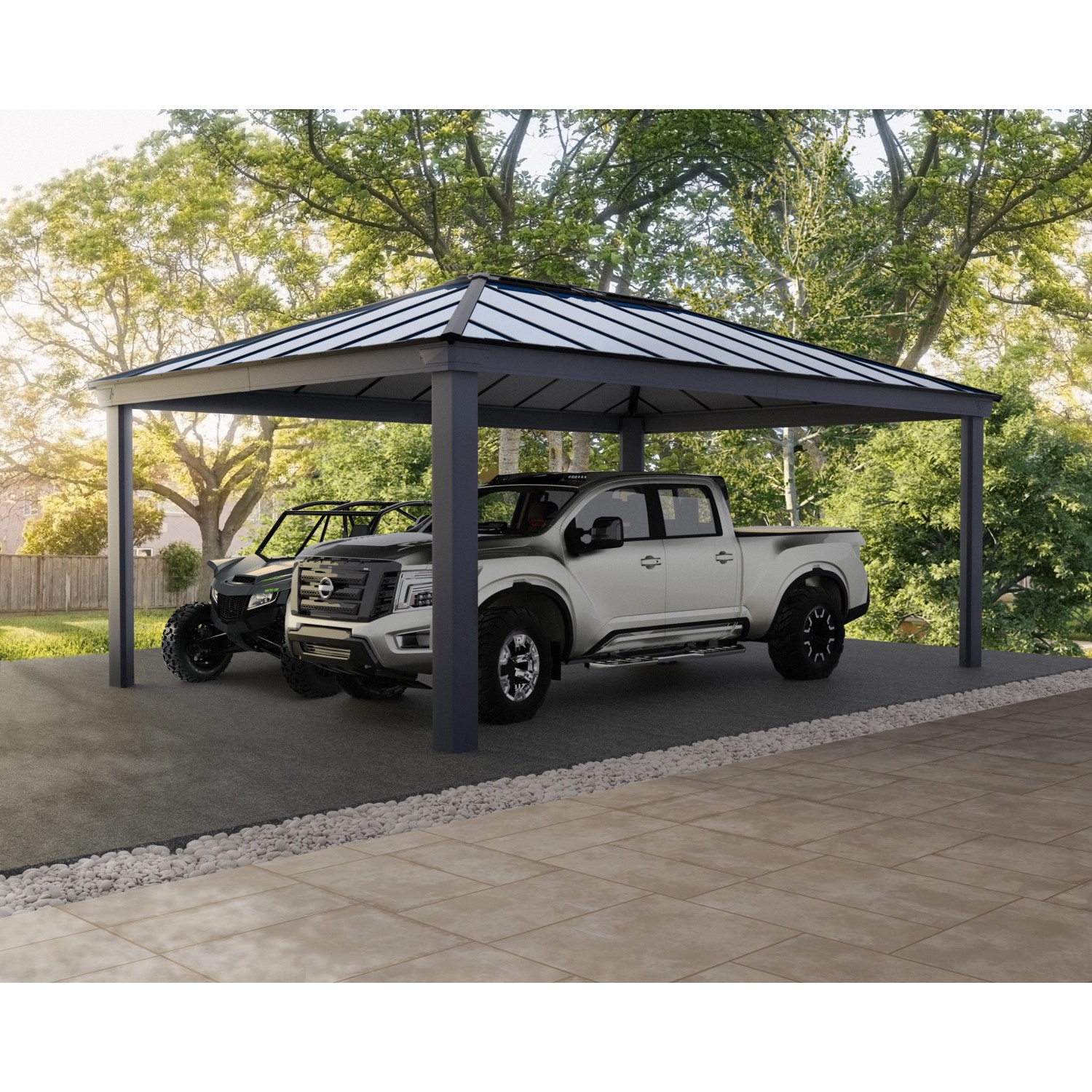 Palram - Canopia Carport Colorado 612 cm x 426 cm Grau günstig online kaufen