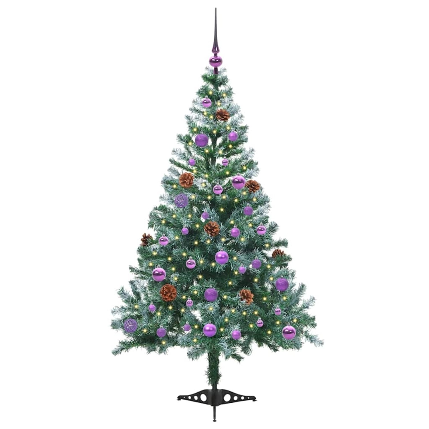 vidaXL Künstlicher Weihnachtsbaum Grün 150 cm PVC und Stahl 3396707