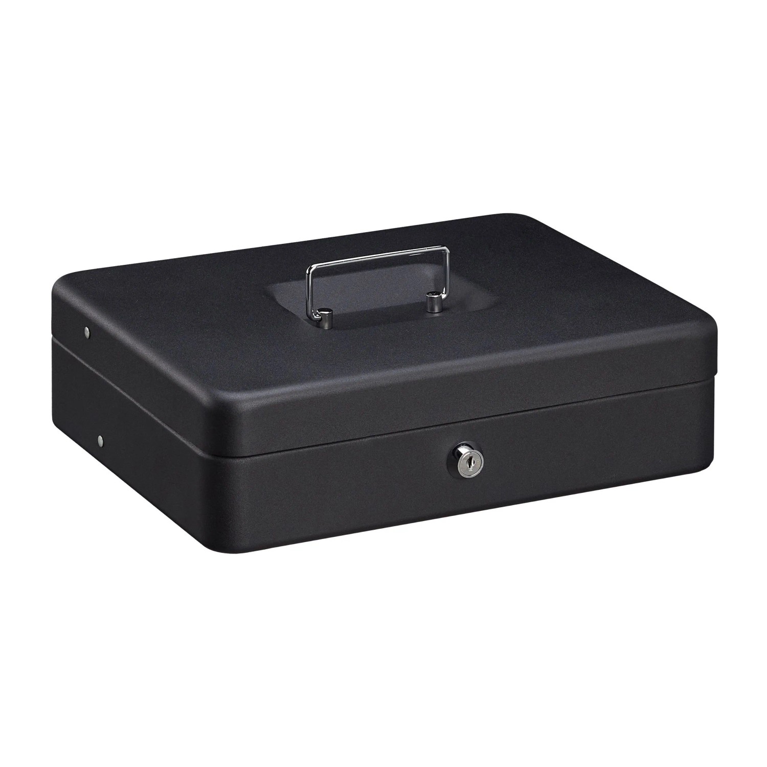 Relaxdays Geldkassette Eisen Schwarz Abschließbar 8,5 cm x 30,5 cm x 24,5 cm 1,8 kg