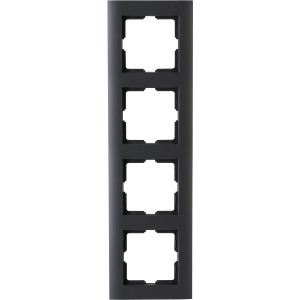 Kopp 4-fach Abdeckrahmen Athenis in Anthrazit für Schalter und Steckdosen.