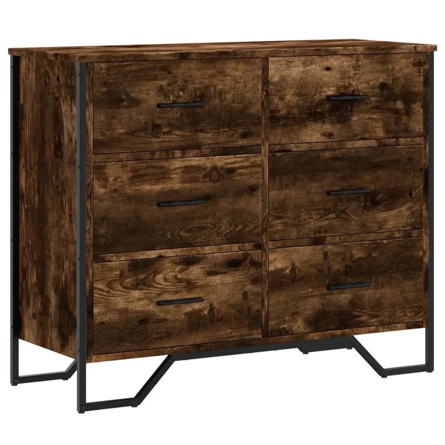 vidaXL Kommode Räuchereiche 91x35,5x74,5 cm Holzwerkstoff 3295304