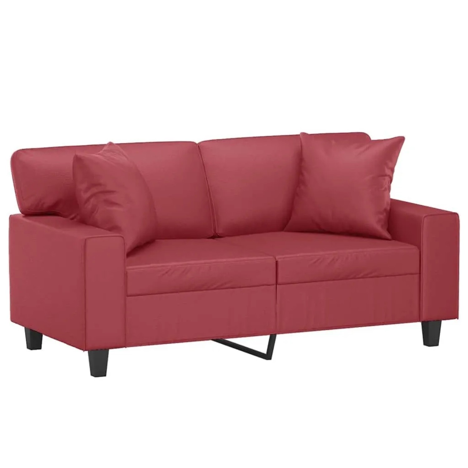 vidaXL 2-Sitzer-Sofa mit Zierkissen Weinrot 120 cm Kunstleder 3200864 günstig online kaufen