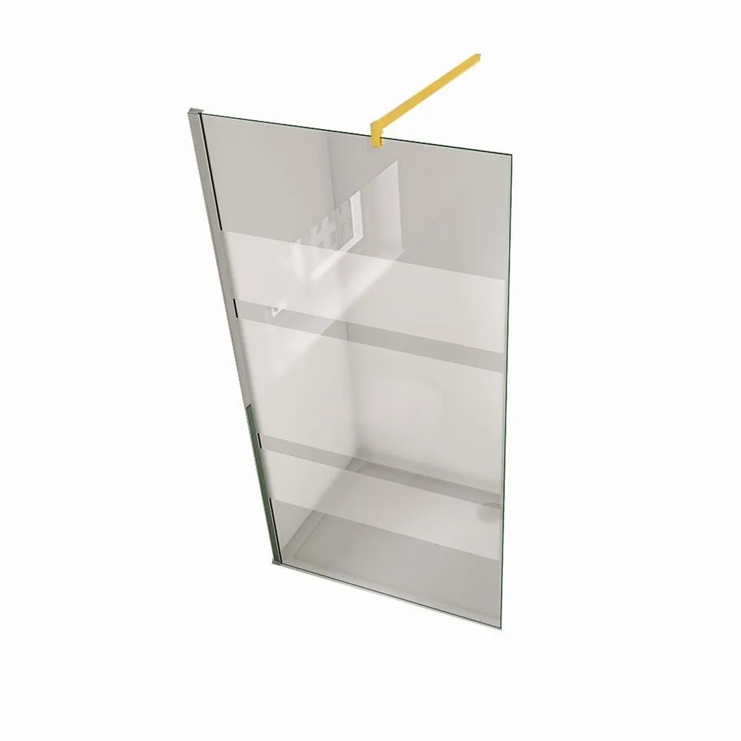 Duschparadies Walk-in Dusche 70 x 190cm Seitenwand 6mm Nano Glas Teilsatiniert Duschabtrennung Duschtrennwand Mit Gold Gebürstet Stabilierungsstange