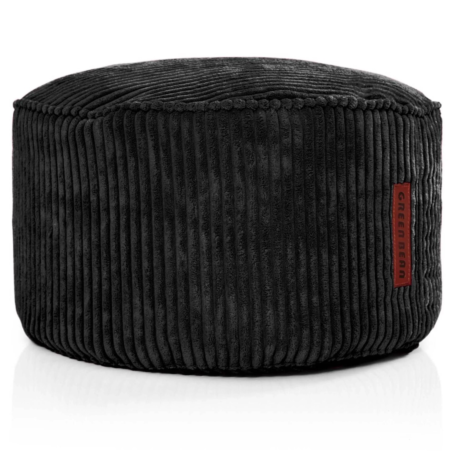 Green Bean Sitzpouf Pouf 45 x 25 cm Cord Waschbarer Bezug mit EPS-Perlen-Füllung Schwarz