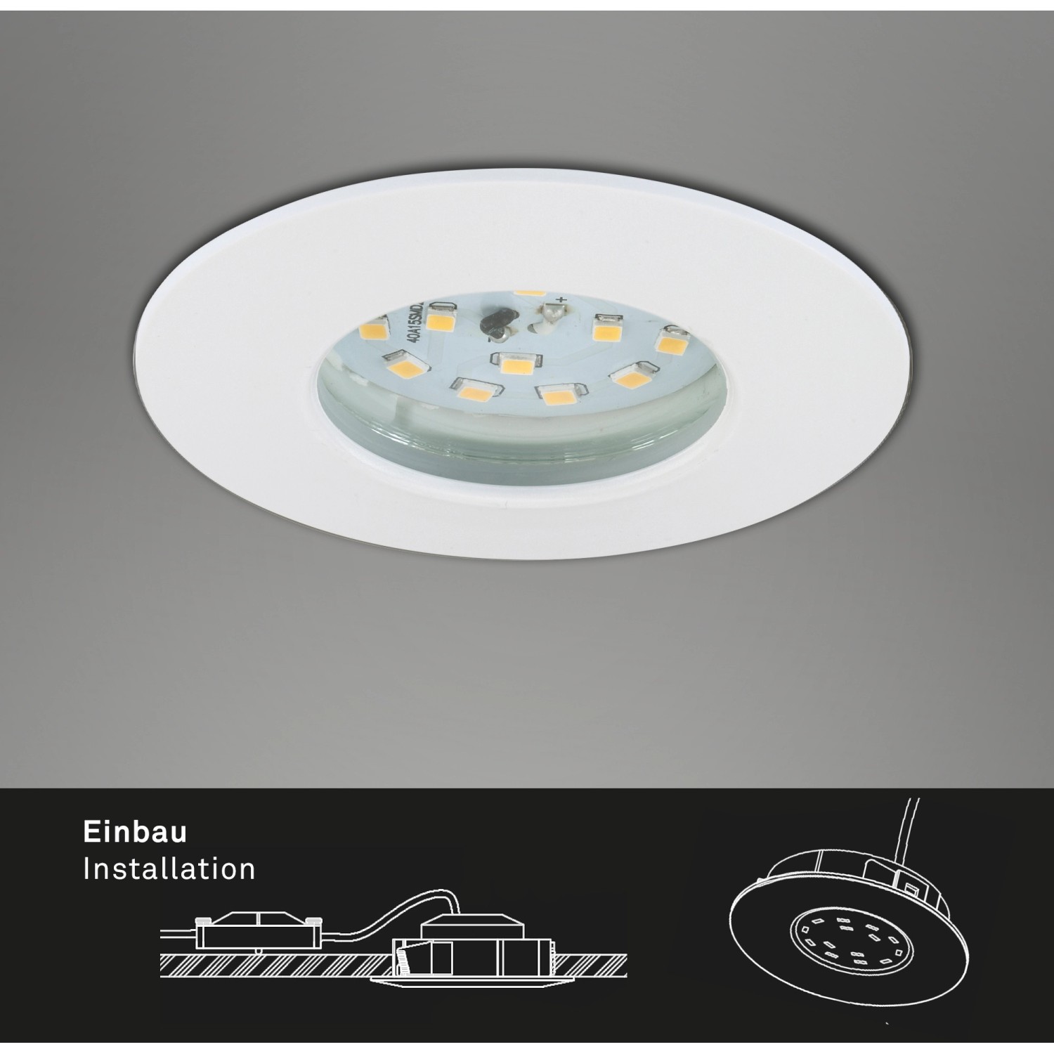 Weißer Briloner LED Einbaustrahler Attach, 3er Set für den Innenbereich.