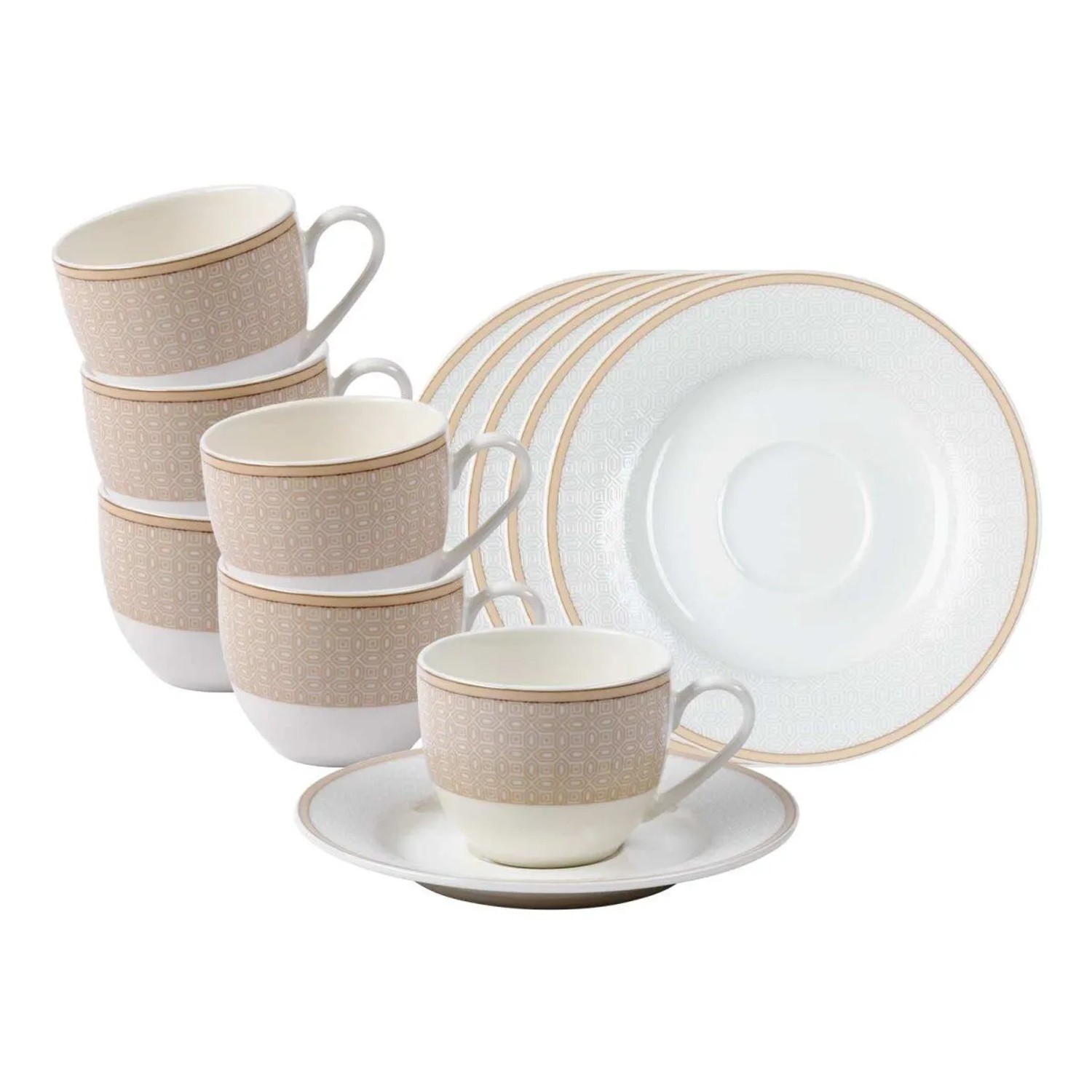 Ritzenhoff & Breker Geo Espressotasse mit Untertasse 90 ml 6er Set
