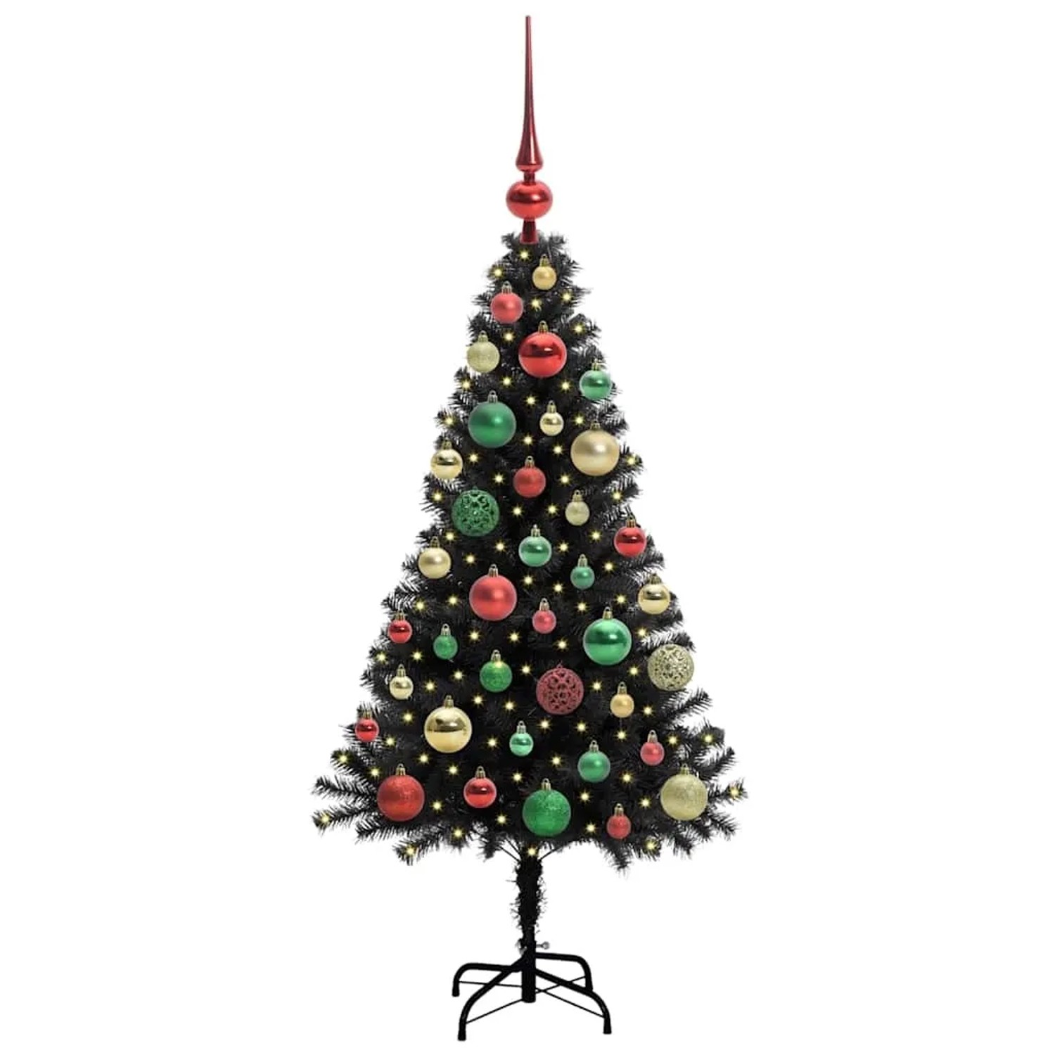 vidaXL Weihnachtsbaum mit 150 LEDs mit Ständer Schwarz 120 cm PVC 3396464