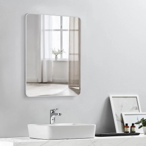 DSK Designspiegel Picasso, 50x70 cm, Silberrahmen. Moderner Badspiegel mit abgerundeten Ecken.