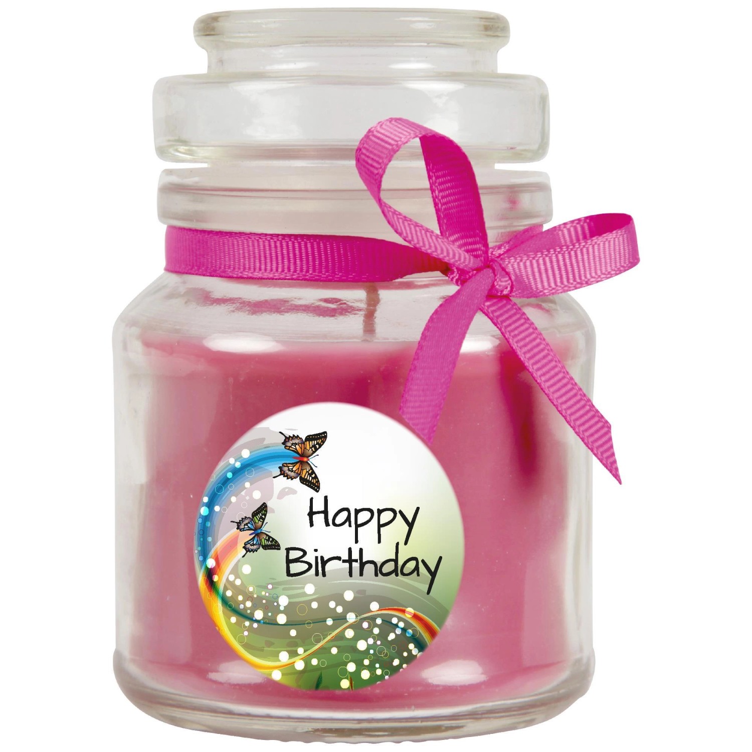 HS Candle Duftkerze & Glas Happy Birthday Bonbon Schmetterling Lavendel günstig online kaufen