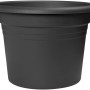 Anthrazitfarbener Florus Pflanztopf Cilindro, Ø 30 cm, aus recyceltem Kunststoff.