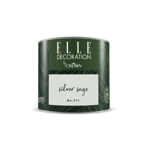 Dose ELLE DECORATION by Crown Wandfarbe Silver Sage No. 311, matte, hellgrüne Farbe.