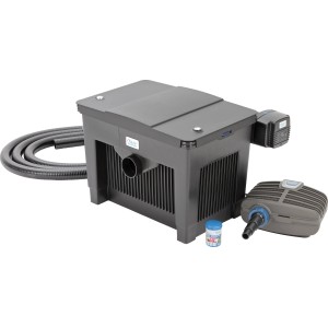 Oase BioSmart Set 18000 Durchlauffilter mit Pumpe, UVC-Klärer und Schlauch für Teiche.