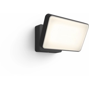 Schwarzer Philips Hue Flutlichtstrahler White Welcome mit 2300 Lumen.
