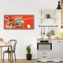Schwarze Magnettafel (78x37cm) mit Auto-Motiv 'Full Service' als Wanddekoration inkl. 4 Magnete.