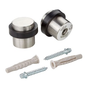 SOTECH 2er Set Türstopper STOPPER Ø36 mm H 32 mm Echt Edelstahl SS201 Gebürstet Bodenmontage Selbstklebend Stockschraube