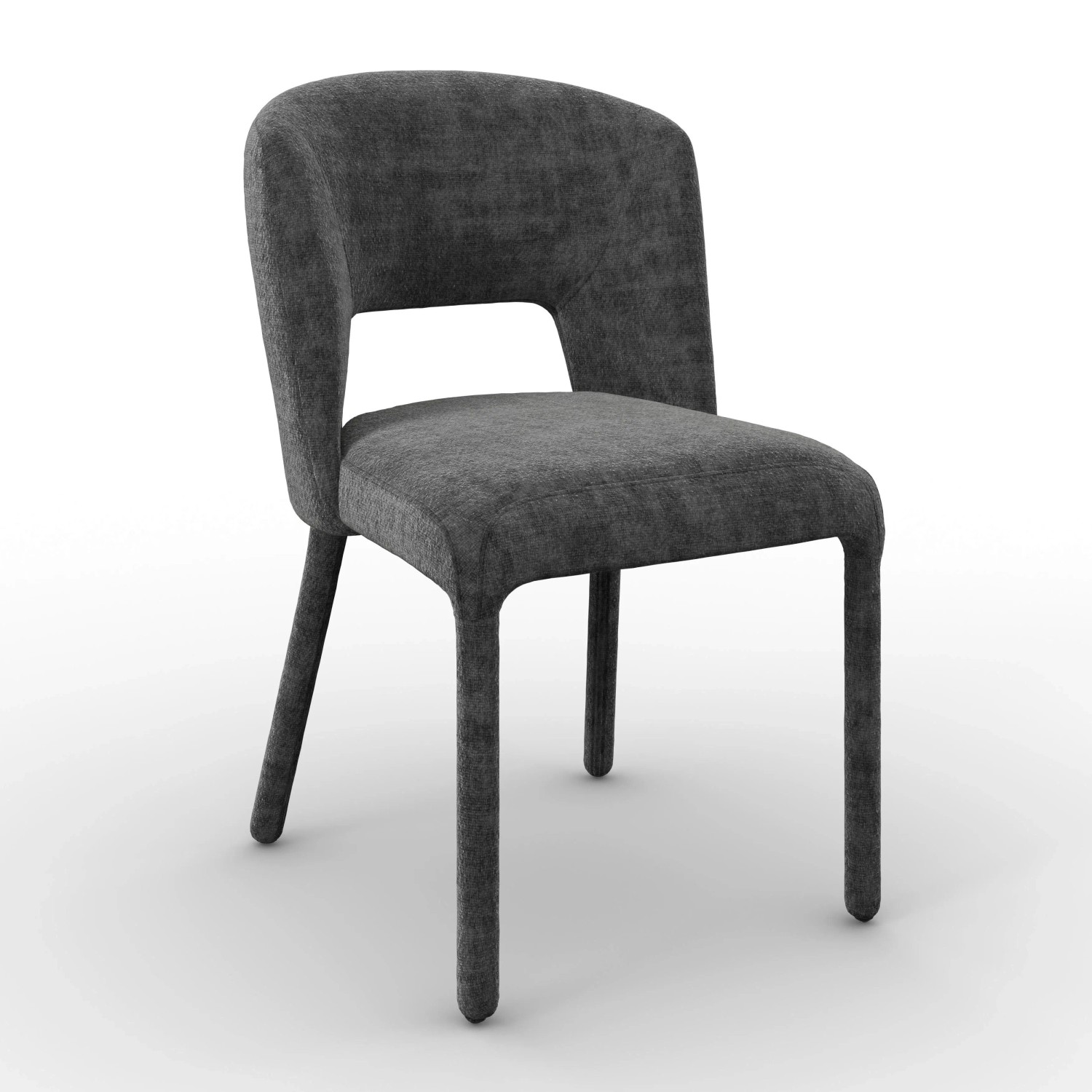 Bessagi Home Stuhl Anea Dunkelgrau Webstoff Gepolstert