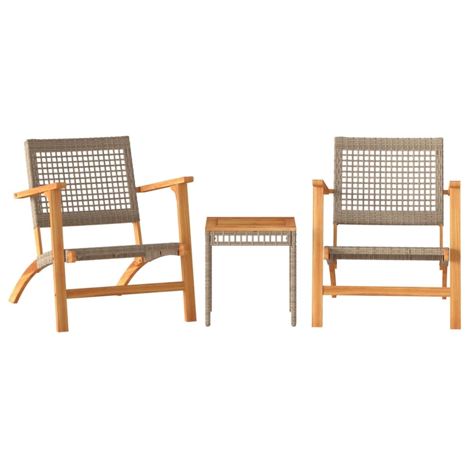 vidaXL 3-tlg Bistro-Set Beige Poly Rattan und Massivholz Akazie
