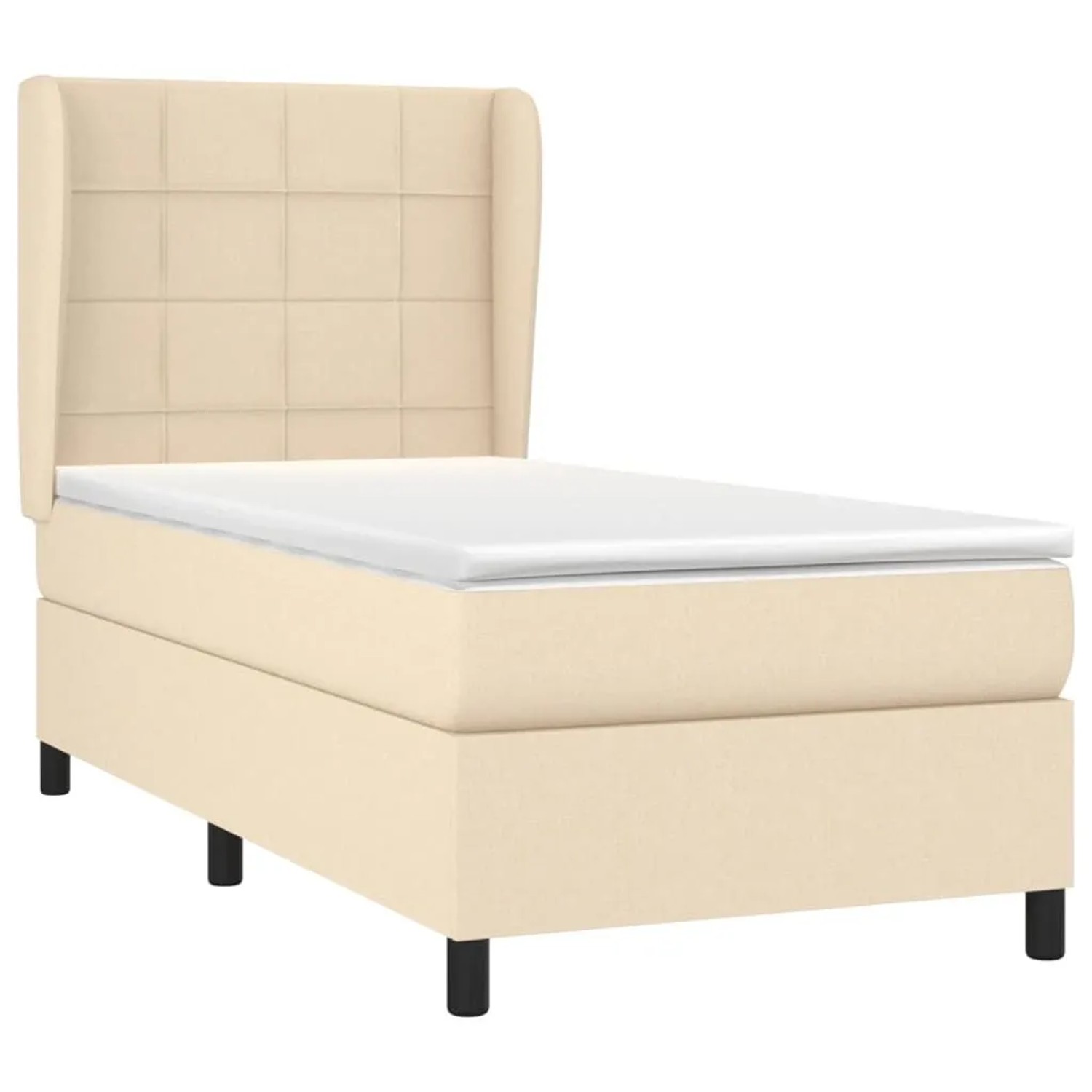vidaXL Boxspringbett mit Matratze Creme 90x190 cm Stoff 3127930 günstig online kaufen