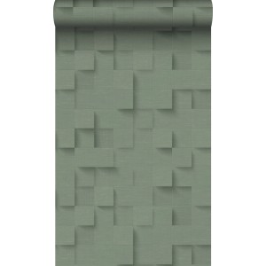 Origin Wallcoverings Tapete 3D-Würfel Graugrün 50 x 900 cm