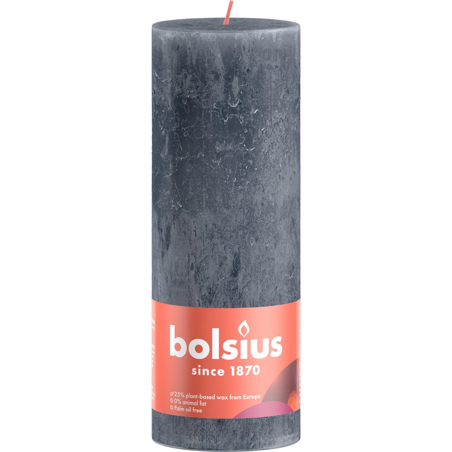 Bolsius Rustik-Kerze Shine Winter Edition Ø 6,8 cm x 19 cm Schieferblau