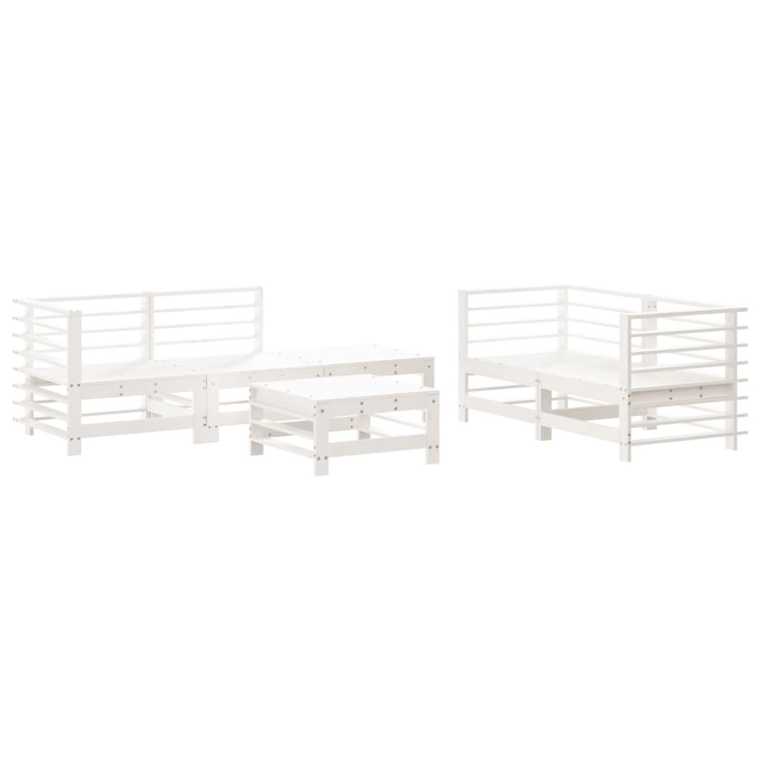 vidaXL 6-Tlg Garten-Lounge-Set Weiß Massivholz Kiefer 3186201 günstig online kaufen