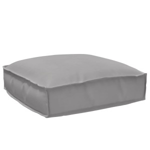 Graues quadratisches Sitzkissen aus wasserfestem Oxford-Stoff, 50x50x12 cm. Ideal für Gartenstuhlauflagen.