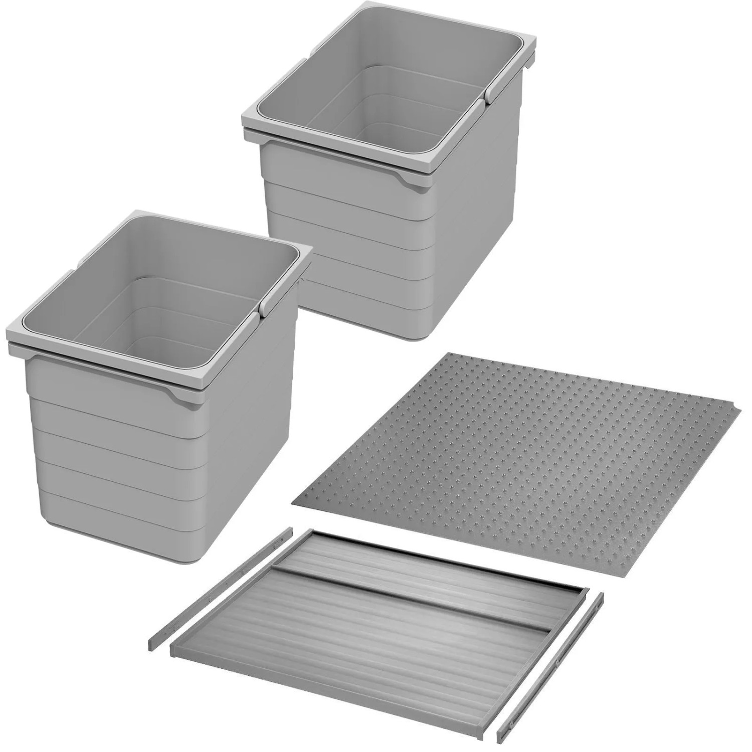 Ninka Abfalltrennsystem Eins2vier KB 450 mm 2x 15L Alugrau für Seitenstärke günstig online kaufen