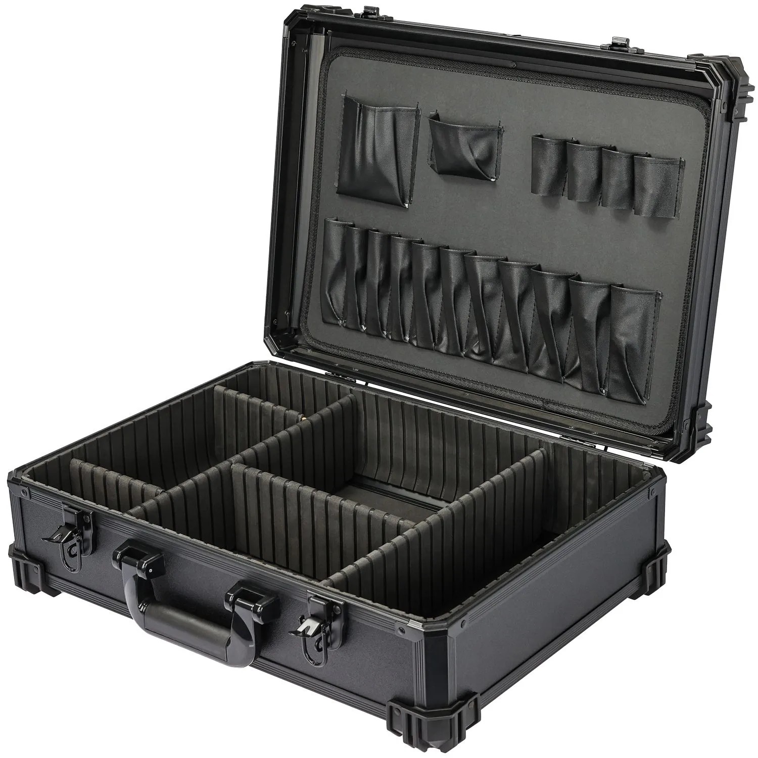 HMF 15701-02 Werkzeugkoffer Leer Werkzeugkasten Groß Rasterschaumstoff 46 x 33 x 15 cm_4