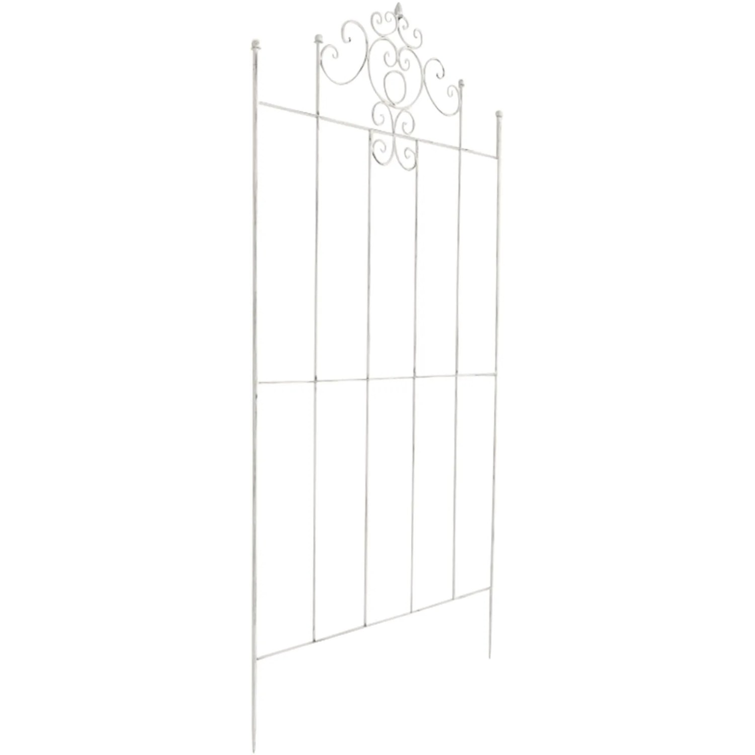 DELUKE Rankgitter HEIKE 86x2x170cm Metall Antik-Weiß Rankhilfe Kletterpflanzen Gartendekoration