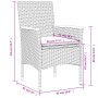 vidaXL Gartenstuhl, schwarz, Poly Rattan mit Maßangaben.