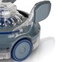Grauer Gre Akku-Poolroboter mit transparenten Details und blauen Akzenten.