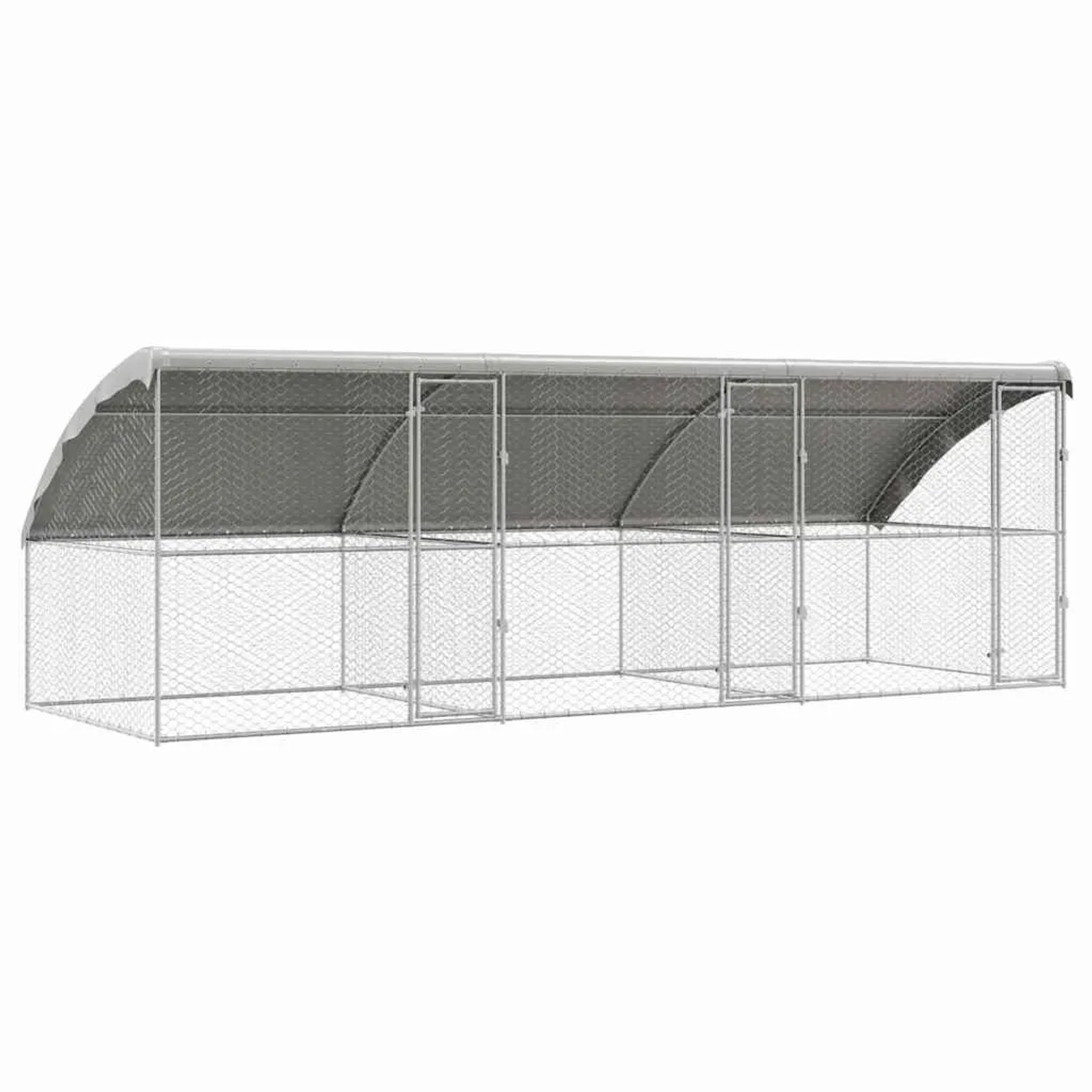 vidaXL Hundekäfig 3-Tlg Silber 6 x 2 x 2 m Verzinkter Stahl 3368326
