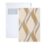 Muster der grafischen Tapete EDEM 1 VERSAILLES S-1025-11, beige mit goldenen und silbernen Wellen.