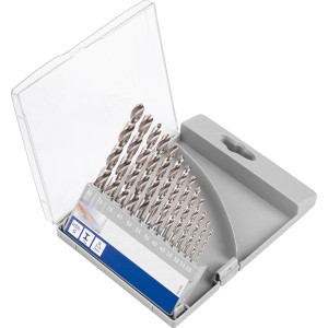 13-teiliges LUX HSS-G Bohrer-Set Comfort im grauen Kasten, verschiedene Größen.