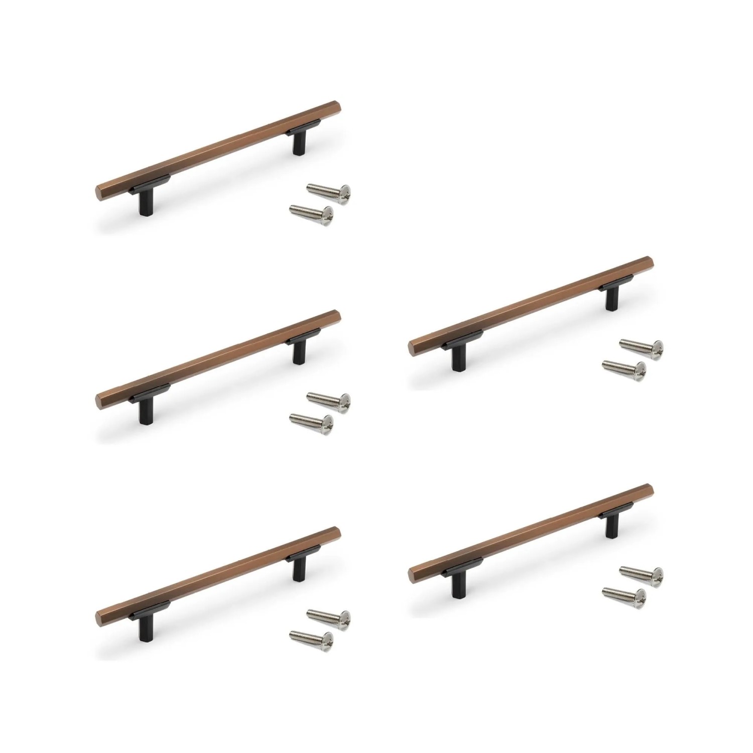 Emuca Lot von 10 Möbelgriffe Torrent L150 mm 128 mm Achsenabstand Aluminium Matt Eloxiert