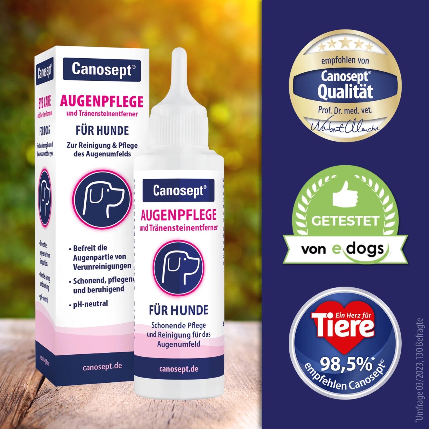 Canosept Augenpflege für Hunde, 120ml: Reinigt und pflegt schonend die Augenpartie Ihres Hundes.