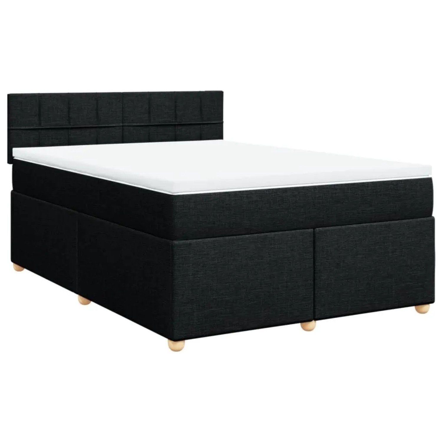 vidaXL Boxspringbett mit Matratze Schwarz 140x200 cm Stoff 3286705 günstig online kaufen