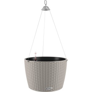 Lechuza Nido Cottage 35 Hängeampel in Sandbraun, Ø 35 cm, mit Edelstahlaufhängung.