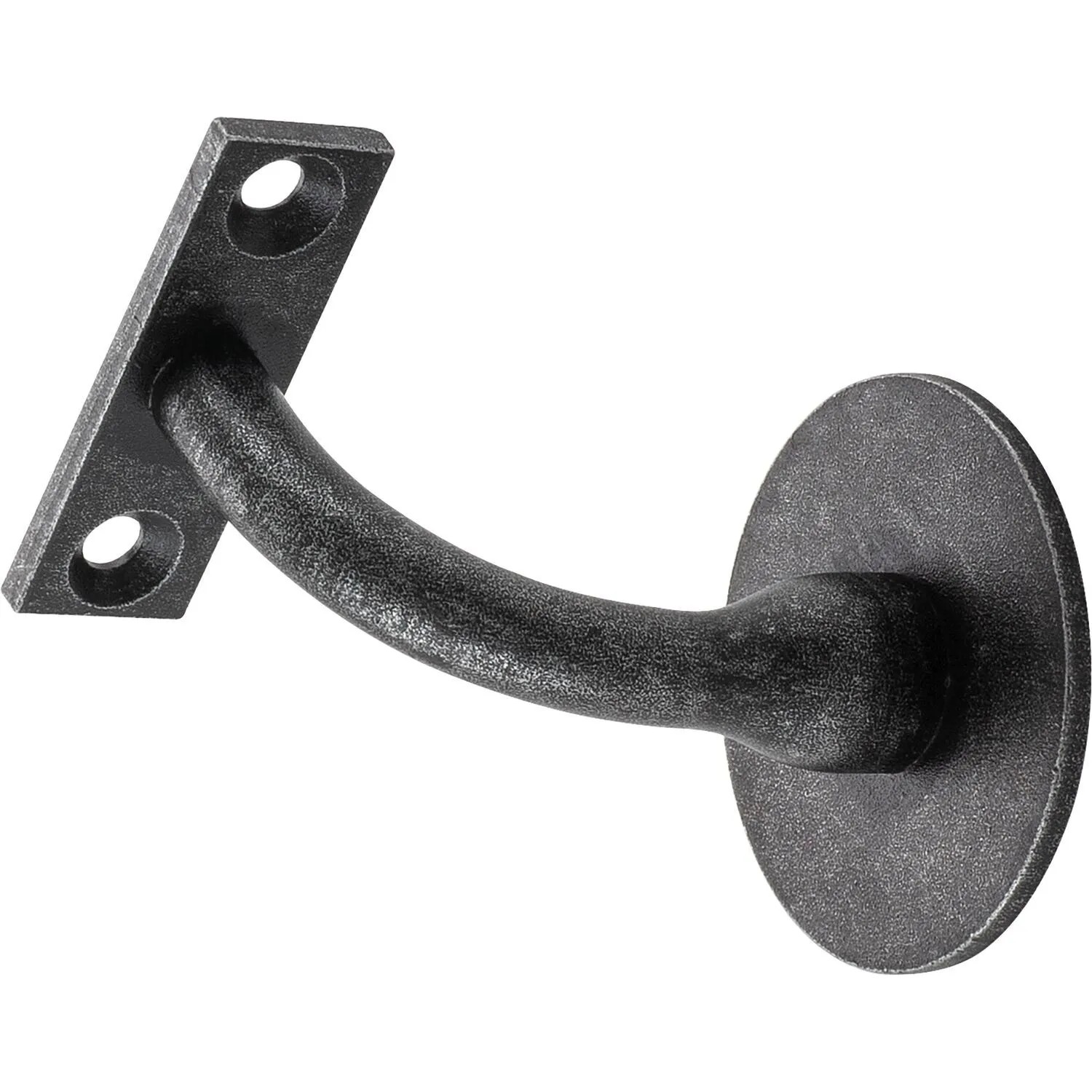 Halcö Handlaufträger Rund mit Stockschraube Wandabstand 78 mm Schwarz Passiviert
