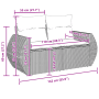 vidaXL Garten-Sofa-Set, 10-teilig, grau, Poly Rattan, mit Maßangaben.