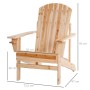Outsunny Gartenstuhl aus Tannenholz, Adirondack-Stil, mit breiten Armlehnen und Getränkehalter.