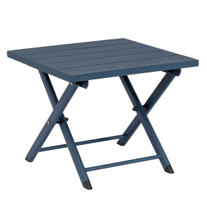 Bizzotto Beistelltisch Taylor, 44x43 cm, Navy, klappbarer Gartentisch aus Aluminium.