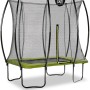Rechteckiges, grünes EXIT Silhouette Trampolin 153x214cm mit Sicherheitsnetz.