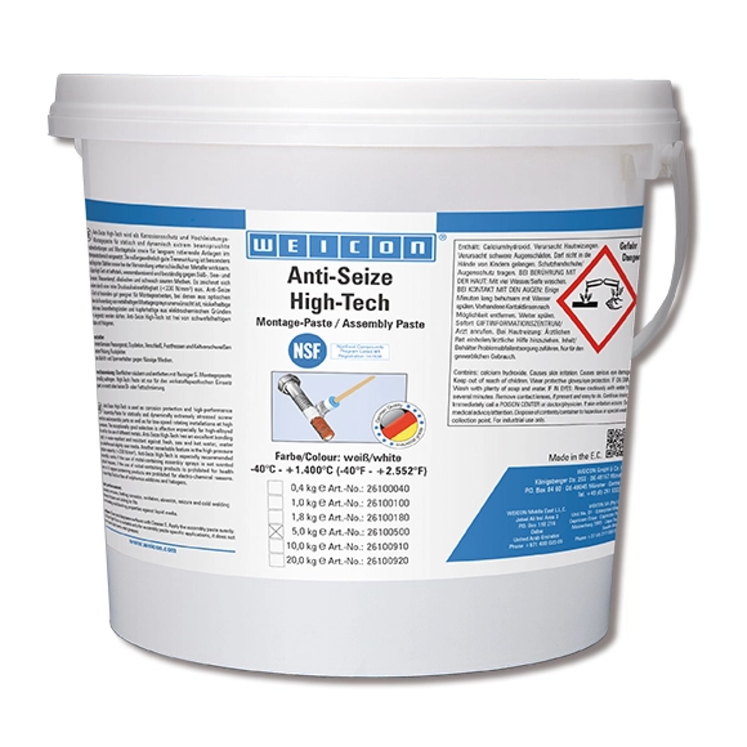WEICON Anti-Seize ASW 5000 5 kg, High-Tech Montagepaste