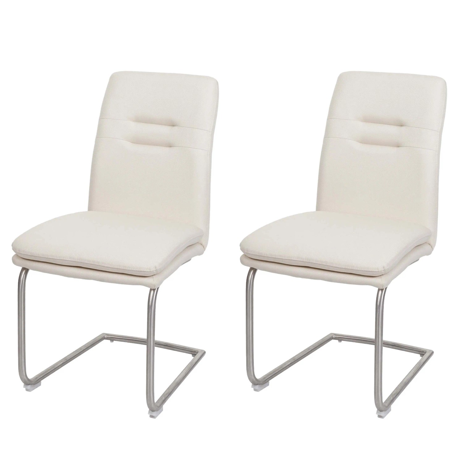 MCW Esszimmerstuhl H70 2er-Set Freischwinger Creme-Beige