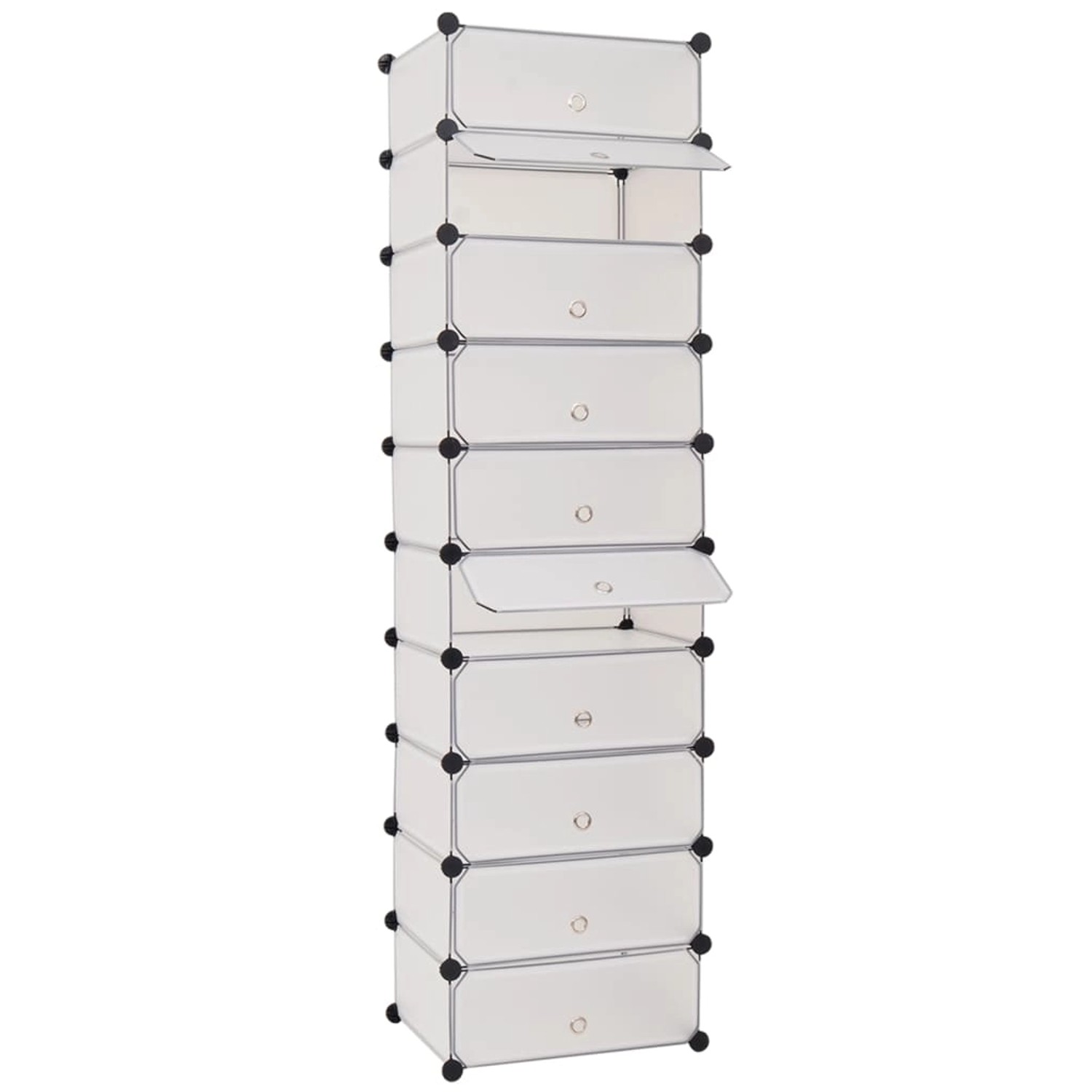 vidaXL Schuh-Organizer Zusammenklappbar mit 10 Fächern Weiß 244919