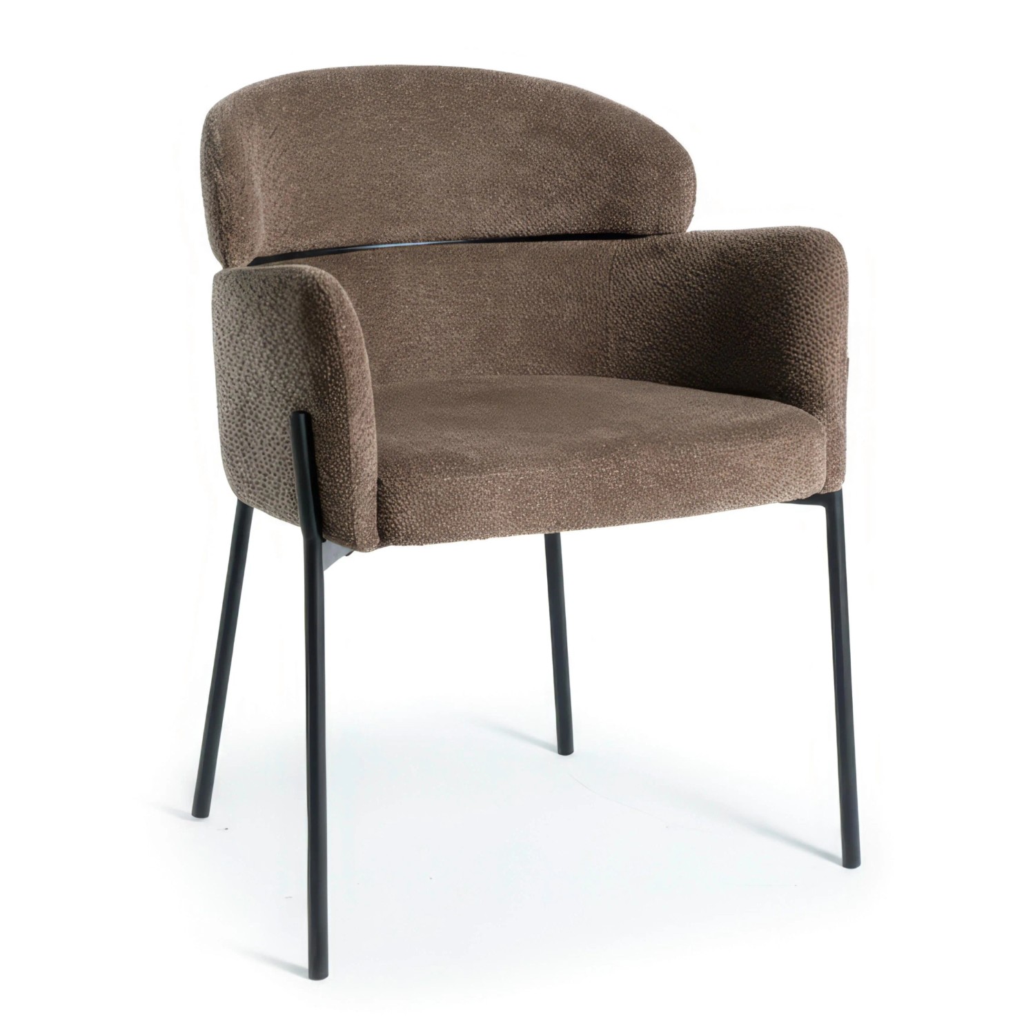 Bessagi Home Armlehnstuhl Chloe Braun Webstoff Gepolstert