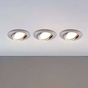 Lindby LED-Spots Andrej, 3er Set, Alu, 3-flammig, Einbaustrahler für Wohnzimmer