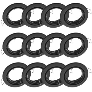 12er Set Oktaplex Dijon Einbaustrahler, schwenkbar, schwarz, für 50mm LED Module. Deckenspots für Lampen & Leuchten.
